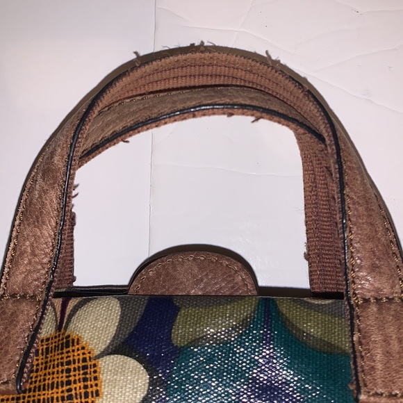 FOSSIL Key-Per Floral Multicolor Coated Canvas & Leather Tote Crossbody - Picture 6 of 13